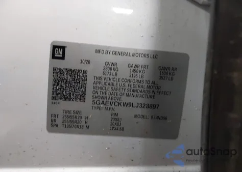 2020 Buick Enclave Awd Avenir from USA, damaged, VIN 5GAEVCKW9LJ328897